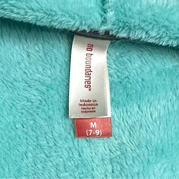 No boundaries turquoise ultra plush fleece full zip hoodie size Junior 7-9 - Picture 11 of 11